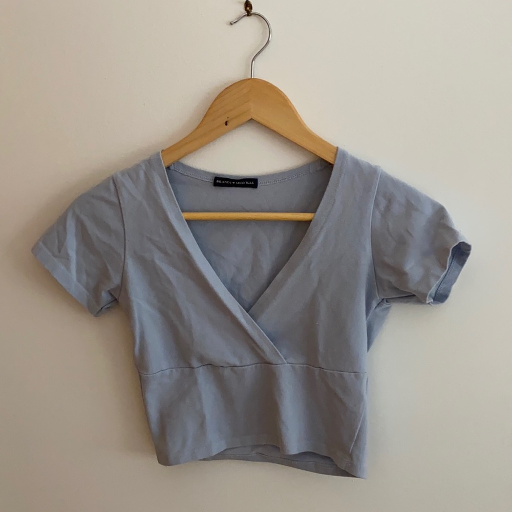 Baby blue brandy Melville cropped top